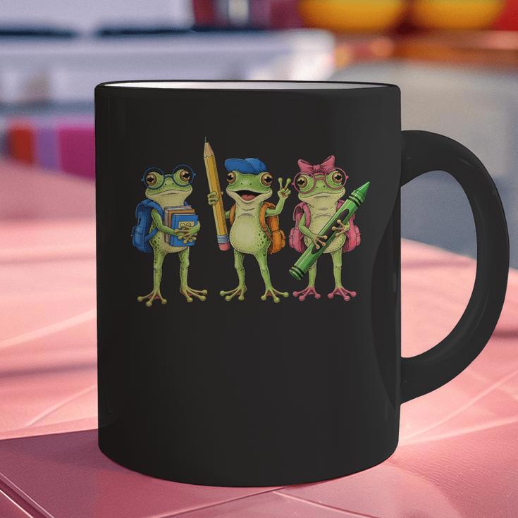 Trio Cute Frogs Welcome Back To School Teachers Girls Boys Graphic Print Coffee Mug, gift for family, gift for coworker