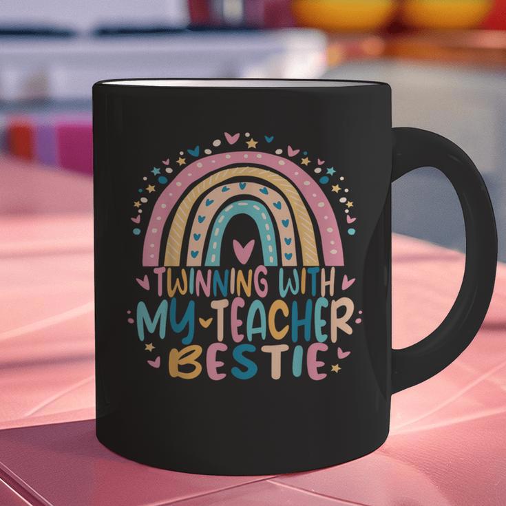 Twinning With My Teacher Bestie Rainbow Matching Teachers Graphic Print Coffee Mug, gift for family, gift for coworker Twinning With My Teacher Bestie Rainbow Matching Teachers Graphic Print Coffee Mug, gift for family, gift for coworker