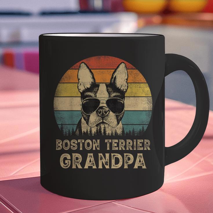 Vintage Boston Terrier Grandpa Dog Lovers Father's Day Graphic Print Coffee Mug, gift for family, gift for coworker