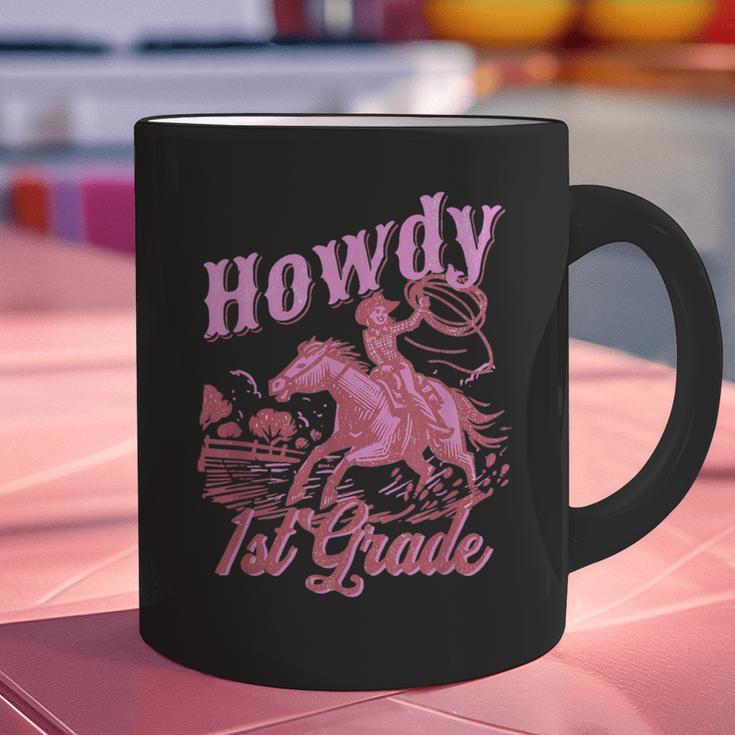 Vintage Howdy First Grade Cowgirl Teacher Western School Graphic Print Coffee Mug, First Grade Teacher Mugs, gift for family, gift for coworker Vintage Howdy First Grade Cowgirl Teacher Western School Graphic Print Coffee Mug, First Grade Teacher Mugs, gift for family, gift for coworker