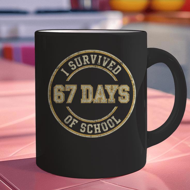 Vintage I Survived 67 Days Of School Teachers Students Graphic Print Coffee Mug, gift for family, gift for coworker Vintage I Survived 67 Days Of School Teachers Students Graphic Print Coffee Mug, gift for family, gift for coworker