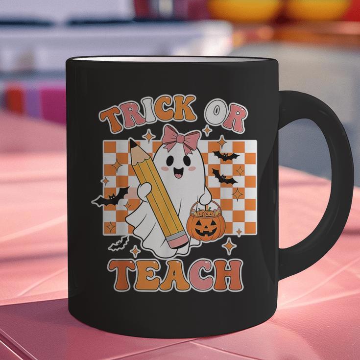 Vintage Teacher Shirt Women Trick Or Teach Halloween Graphic Print Coffee Mug, gift for family, gift for coworker
