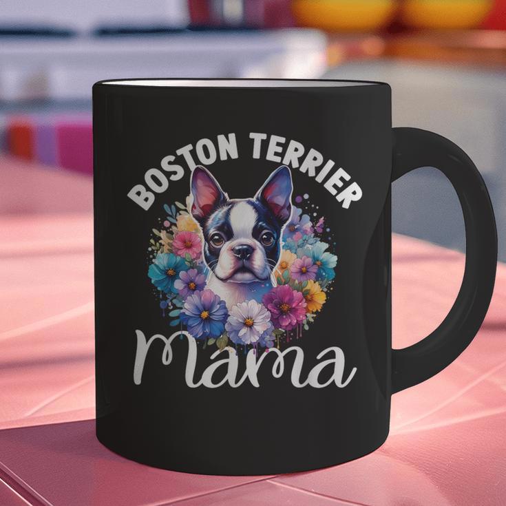 Watercolor Floral Boston Terrier Mama Dog Lover Mother's Day For Men Women Girls Kids Graphic Print Coffee Mug, gift for family, gift for coworker