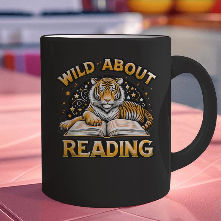 Wild About Reading Tiger For Teachers & Students Graphic Print Coffee Mug, gift for family, gift for coworker Wild About Reading Tiger For Teachers & Students Graphic Print Coffee Mug, gift for family, gift for coworker