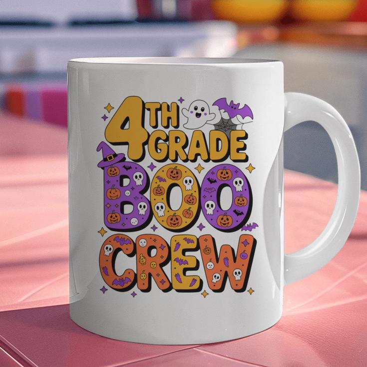 4th Grade Boo Crew Ghost Halloween Teacher Costume Graphic Print Coffee Mug, 4th Grade Teacher Mugs, gift for family, gift for coworker