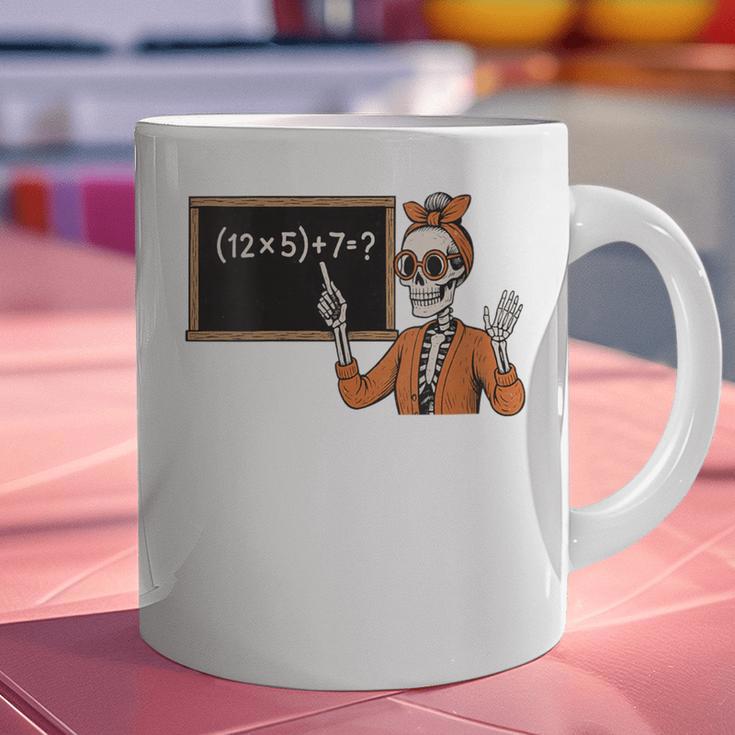 67 Teacher Halloween Skeleton Six Seven Meme Brainrot Math Graphic Print Coffee Mug, gift for family, gift for coworker