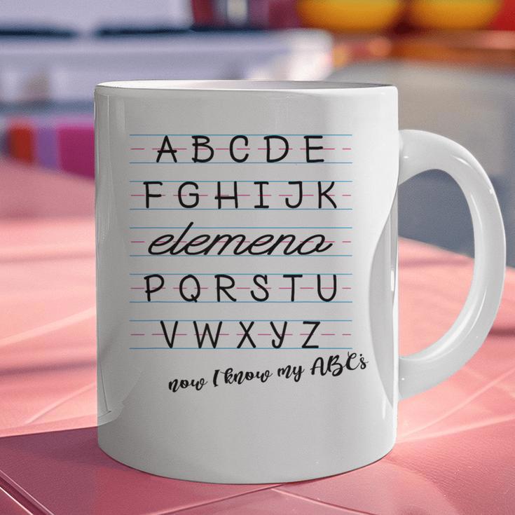 ABC Elemeno Shirt Alphabet Kindergarten Preschool Teacher Graphic Print Coffee Mug, gift for family, gift for coworker