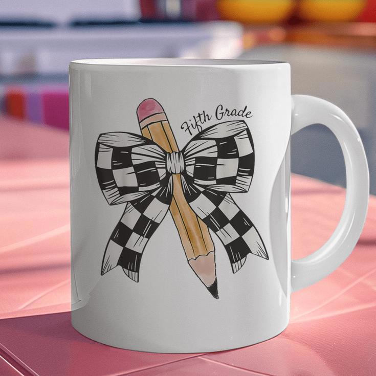 Back To School Hello Fifth Grade Teacher Coquette Pencil Bow Graphic Print Coffee Mug, gift for family, gift for coworker Back To School Hello Fifth Grade Teacher Coquette Pencil Bow Graphic Print Coffee Mug, gift for family, gift for coworker