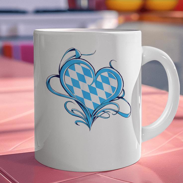 Bavarian Flag As Heart Blue Diamond Bavaria Graphic Print Coffee Mug, gift for family, gift for coworker