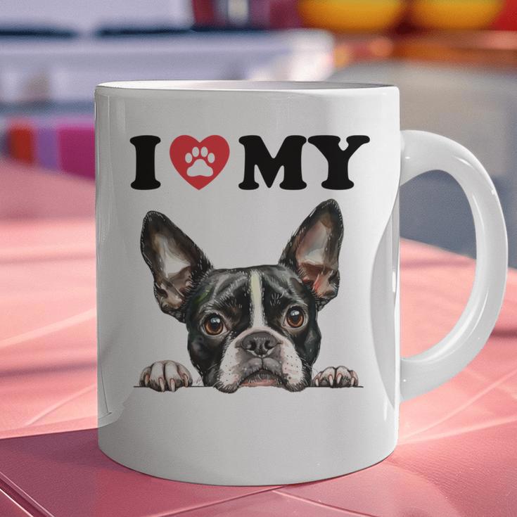 Boston Terrier I Heart My Dog Dog Lover Graphic Print Coffee Mug, gift for family, gift for coworker