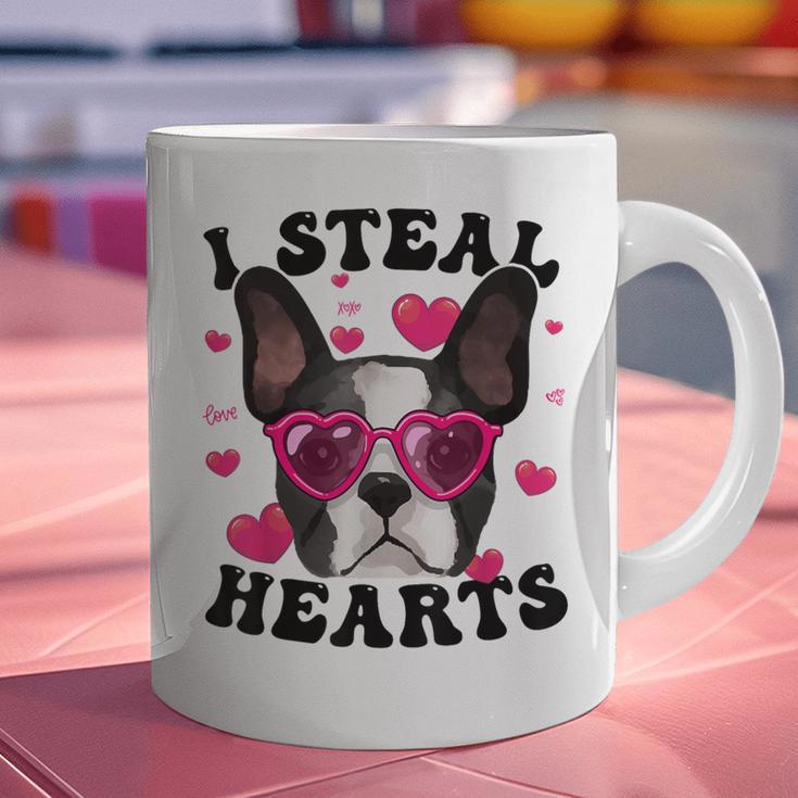 Boston Terrier Heart Glasses Girls Bostie Valentines Day Graphic Print Coffee Mug, gift for family, gift for coworker