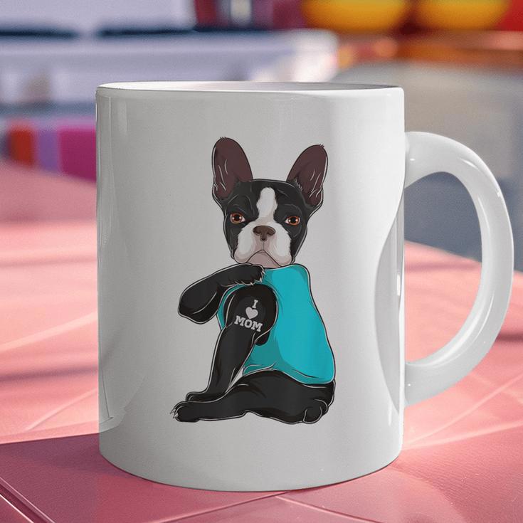 Boston Terrier I Love Mom Apparel Graphic Print Coffee Mug, Boston Terrier Mom Mugs, gift for family, gift for coworker