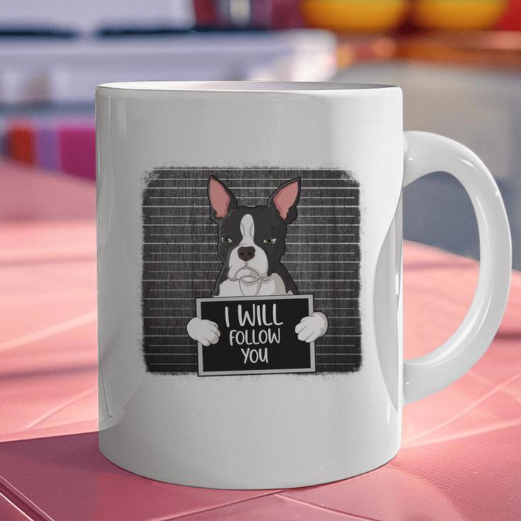 Boston Terrier Mug Shot Guilty Dog Graphic Print Coffee Mug, gift for family, gift for coworker