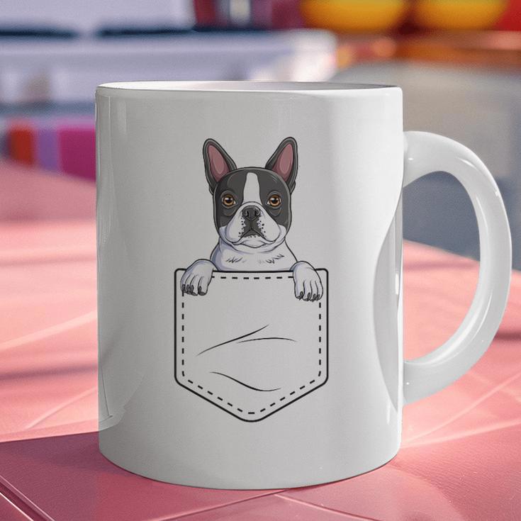 Boston Terrier In The Pocket Cute Boston Terrier Dog Lovers Men Women Girls Kids Graphic Print Coffee Mug, gift for family, gift for coworker