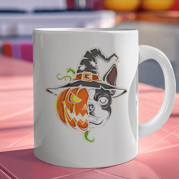 Boston Terrier Pumpkin Jack O Lantern Halloween Graphic Print Coffee Mug, Boston Terrier Halloween Mugs, gift for family, gift for coworker