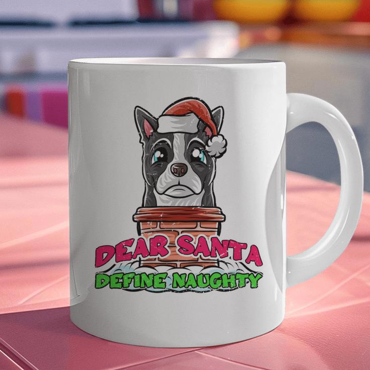 Boston Terrier Santa Claus Christmas Dog Graphic Print Coffee Mug, Boston Terrier Christmas Mugs, gift for family, gift for coworker