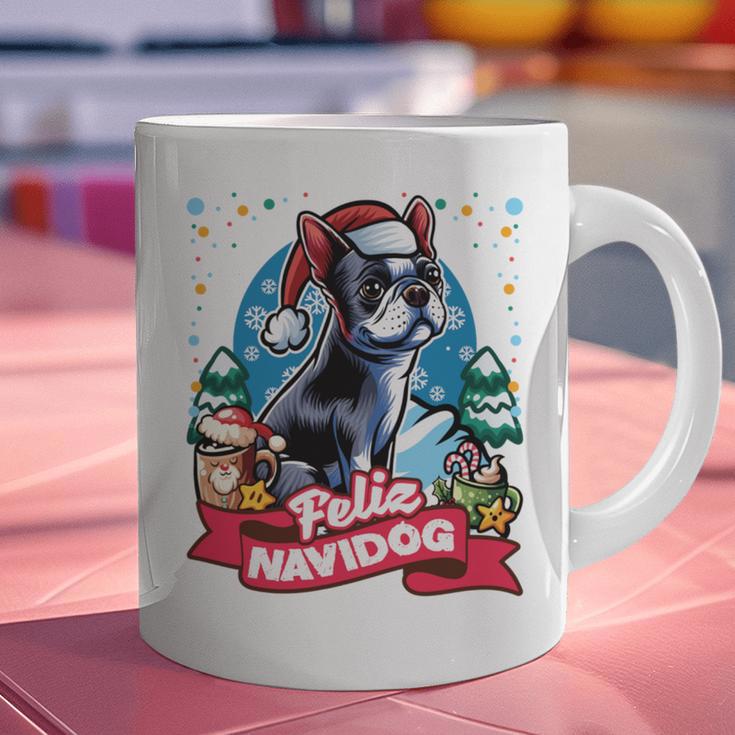 Boston Terrier Santa Claus Coffee Mug Merry Christmas Dogs Graphic Print Coffee Mug, Boston Terrier Christmas Mugs, gift for family, gift for coworker