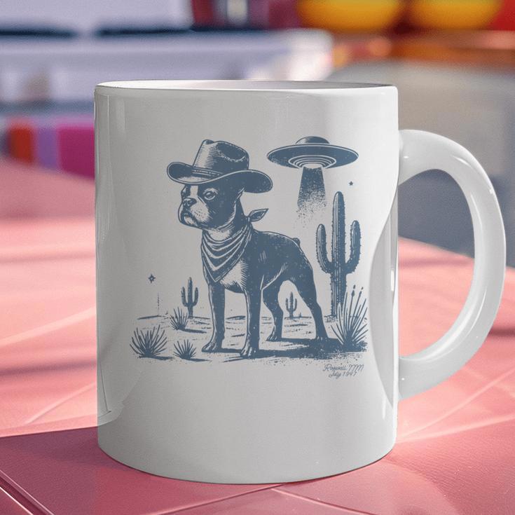 Boston Terrier UFO Cowboy Dog Dog Mom Dog Dad Alien Dog Graphic Print Coffee Mug, Boston Terrier Dad Mugs, Boston Terrier Mom Mugs, gift for family, gift for coworker