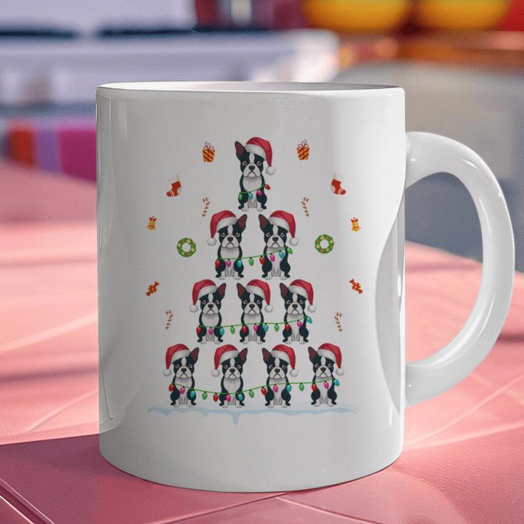 Boston Terrier Xmas Tree Lights For Men Women Boston Terrier Graphic Print Coffee Mug, gift for family, gift for coworker