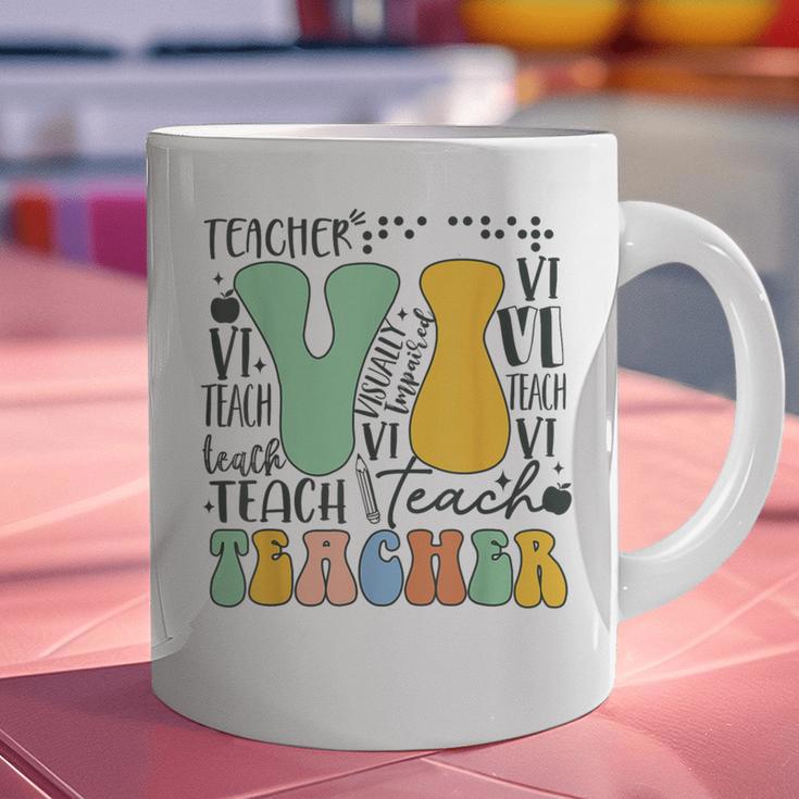 Braille Teacher Of The Visually Impaired Groovy VI Teacher Graphic Print Coffee Mug, Groovy Teacher Mugs, gift for family, gift for coworker Braille Teacher Of The Visually Impaired Groovy VI Teacher Graphic Print Coffee Mug, Groovy Teacher Mugs, gift for family, gift for coworker