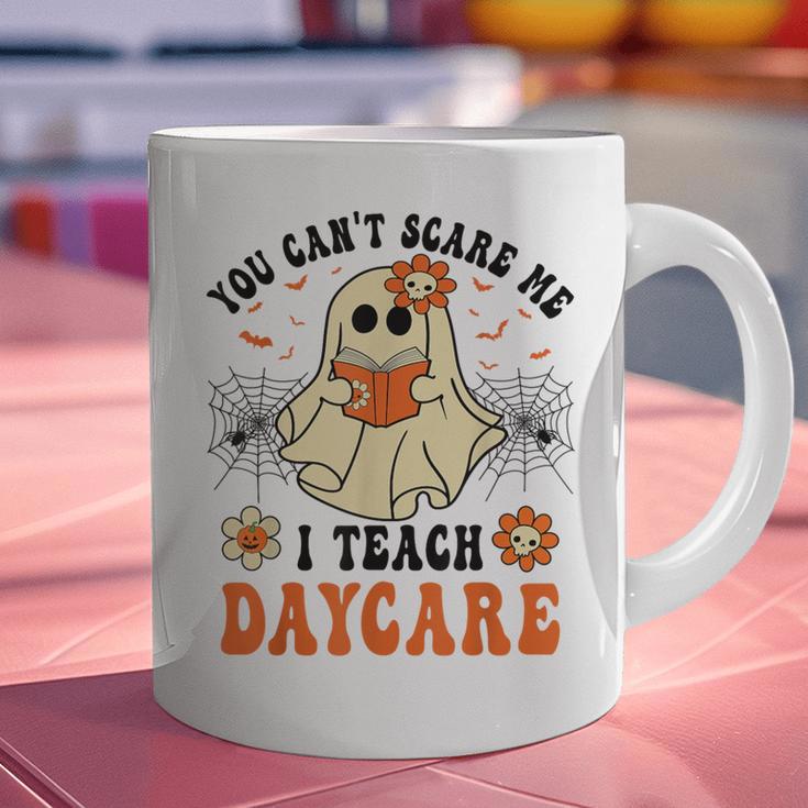 You Can't Scare Me I Teach Daycare Teacher Halloween Ghost Graphic Print Coffee Mug, gift for family, gift for coworker