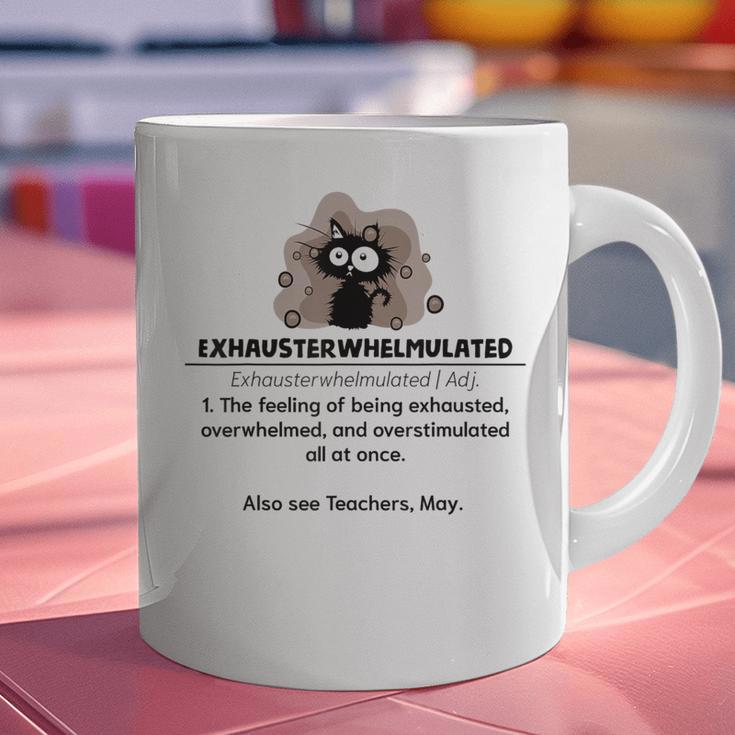 Cat Exhausted Teacher Exhausterwhelmulated Definition Graphic Print Coffee Mug, gift for family, gift for coworker Cat Exhausted Teacher Exhausterwhelmulated Definition Graphic Print Coffee Mug, gift for family, gift for coworker