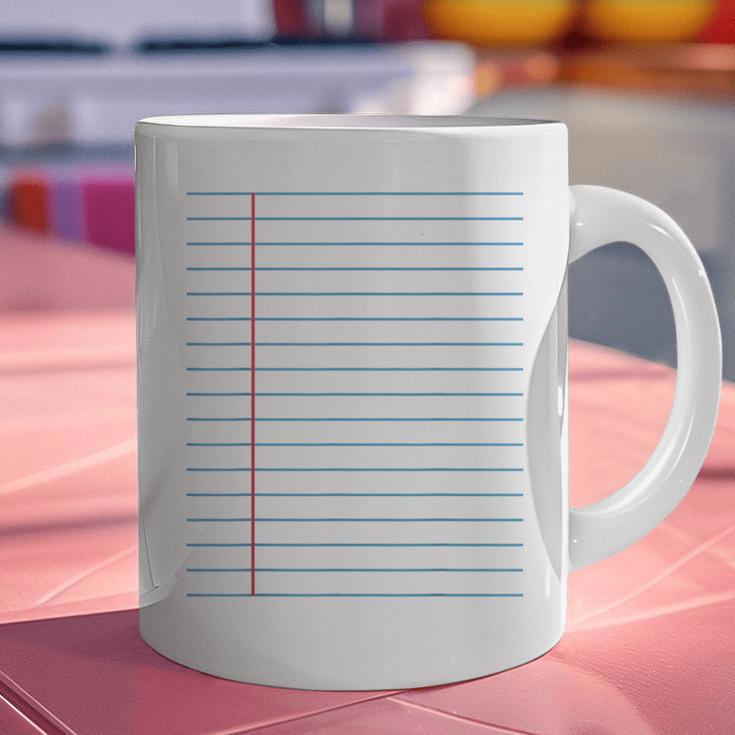 College Ruled Lined Paper Student Teacher Professor Costume Graphic Print Coffee Mug, gift for family, gift for coworker College Ruled Lined Paper Student Teacher Professor Costume Graphic Print Coffee Mug, gift for family, gift for coworker
