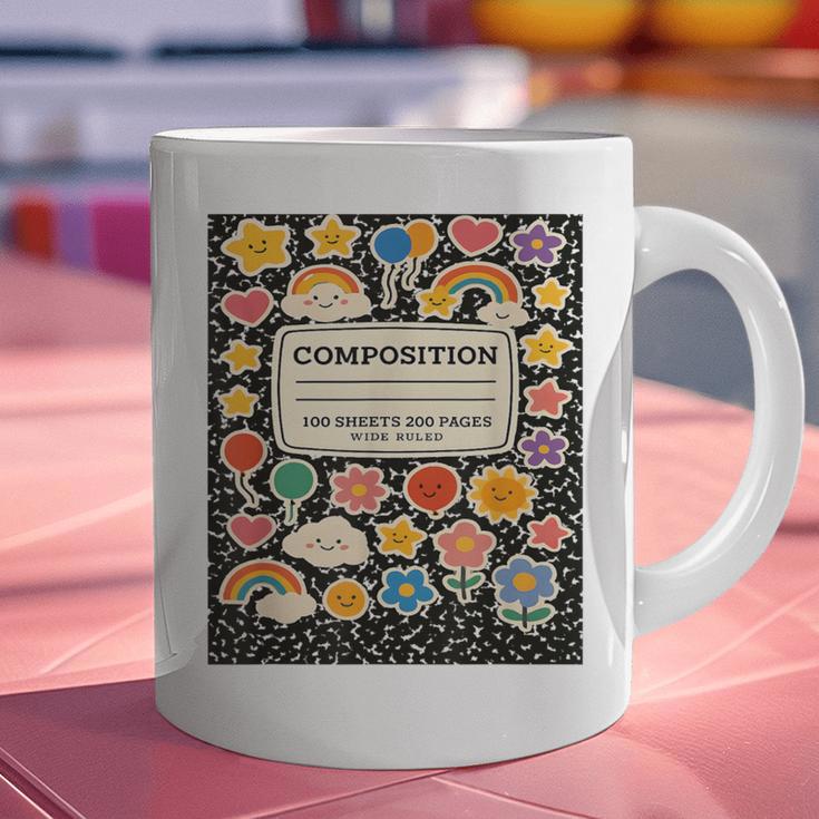 Composition Notebook Costume Teacher Matching Halloween Book Graphic Print Coffee Mug, gift for family, gift for coworker