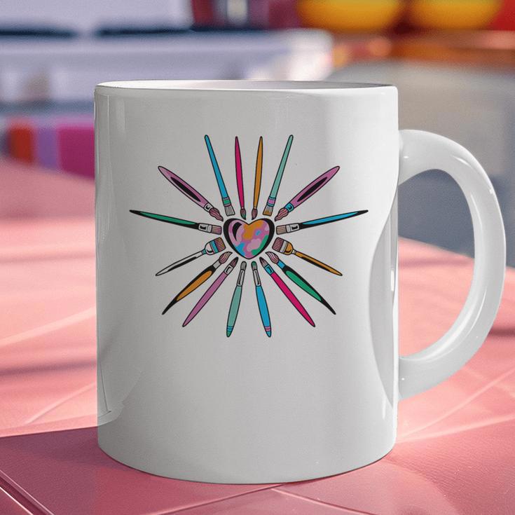 Cool Brush Heart Shape Art Teacher Paint For Artist Painter Graphic Print Coffee Mug, gift for family, gift for coworker Cool Brush Heart Shape Art Teacher Paint For Artist Painter Graphic Print Coffee Mug, gift for family, gift for coworker