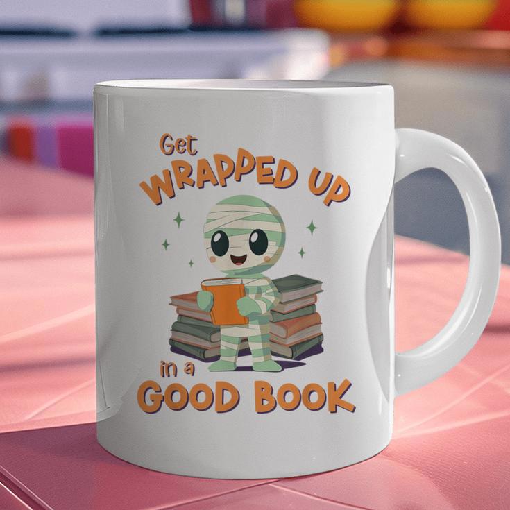 Cute Halloween Teacher Librarian Mummy Reading Books Graphic Print Coffee Mug, gift for family, gift for coworker