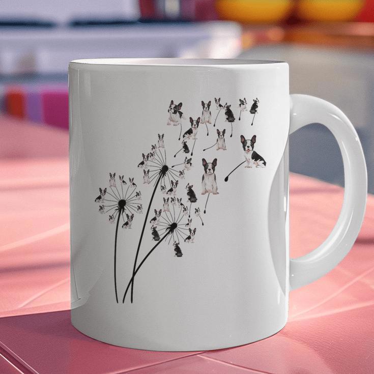 Dandelion Boston Terrier Flower Floral Bostie Tree Graphic Print Coffee Mug, gift for family, gift for coworker