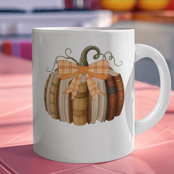 Fall Book Pumpkin Halloween Teacher Librarian Thanksgiving Graphic Print Coffee Mug, gift for family, gift for coworker