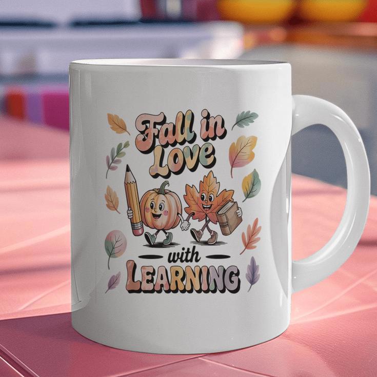 Fall In Love With Learning Teacher Autumn School Graphic Print Coffee Mug, gift for family, gift for coworker Fall In Love With Learning Teacher Autumn School Graphic Print Coffee Mug, gift for family, gift for coworker