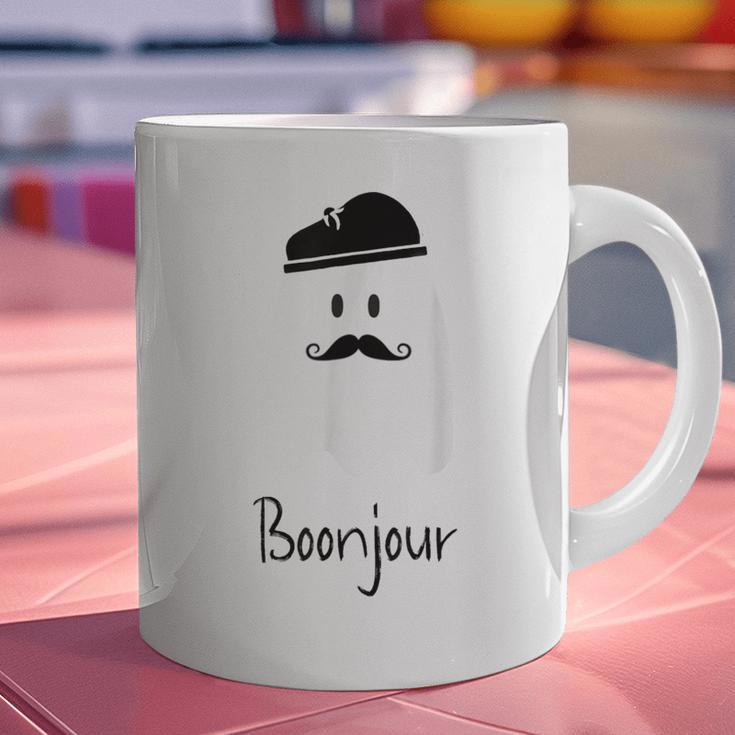 French Teacher Halloween Bonjour Ghost Graphic Print Coffee Mug, gift for family, gift for coworker