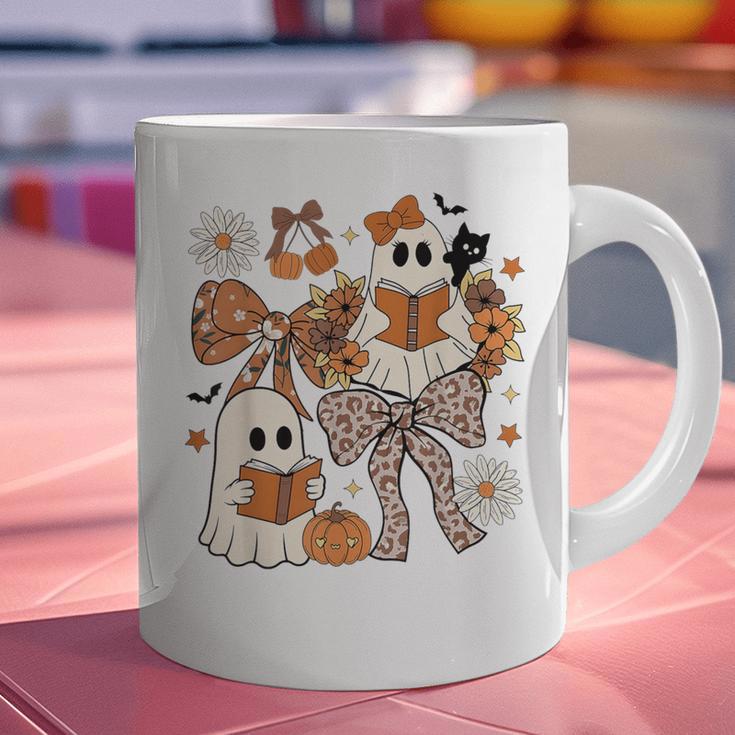 Ghost Reading Books Halloween Bow Spooky Teacher Student Graphic Print Coffee Mug, gift for family, gift for coworker Ghost Reading Books Halloween Bow Spooky Teacher Student Graphic Print Coffee Mug, gift for family, gift for coworker