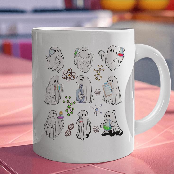 Ghost Science Teacher Chemistry Laboratory Halloween Costume Graphic Print Coffee Mug, Science Teacher Mugs, gift for family, gift for coworker