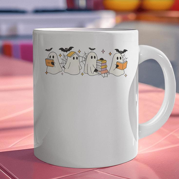 Ghosts Reading Books Library Halloween Teacher Men Women Kid Graphic Print Coffee Mug, gift for family, gift for coworker