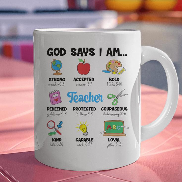 God Says Im Teacher Christian Back To School Religious Graphic Print Coffee Mug, gift for family, gift for coworker God Says Im Teacher Christian Back To School Religious Graphic Print Coffee Mug, gift for family, gift for coworker