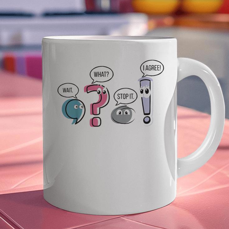Grammar Teacher Punctuation English First Day Back To School Graphic Print Coffee Mug, English Teacher Mugs, gift for family, gift for coworker