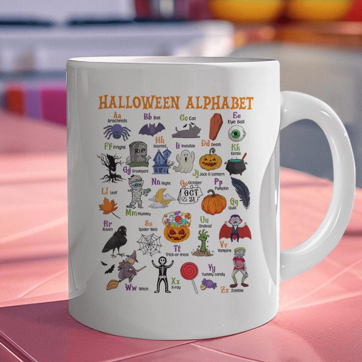 Halloween Alphabet ABCs Learning Kindergarten Teacher Graphic Print Coffee Mug, gift for family, gift for coworker