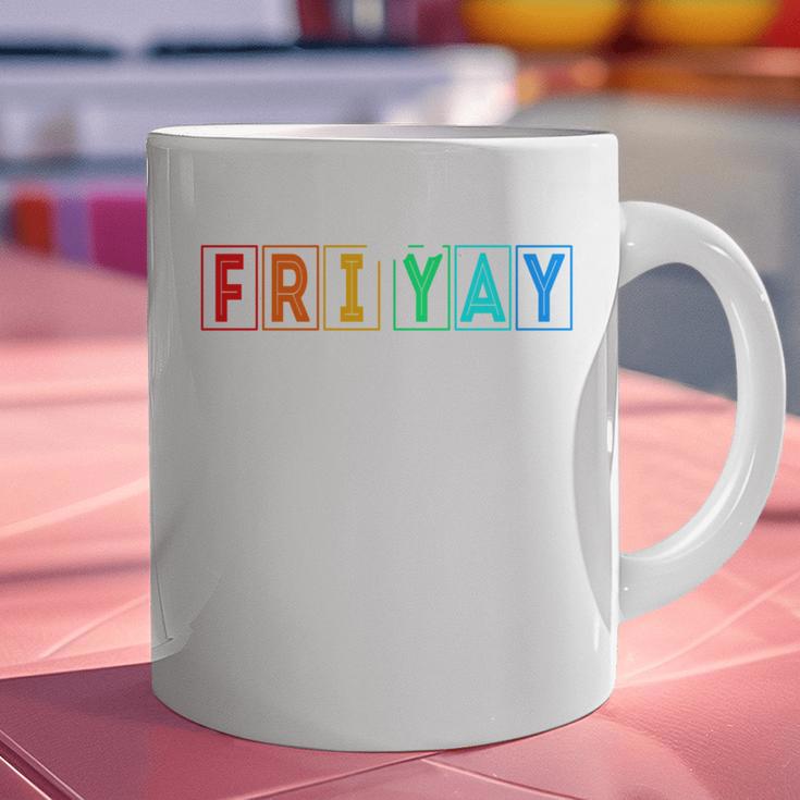 Happy Fri Yay Teacher Friday Graphic Print Coffee Mug, gift for family, gift for coworker