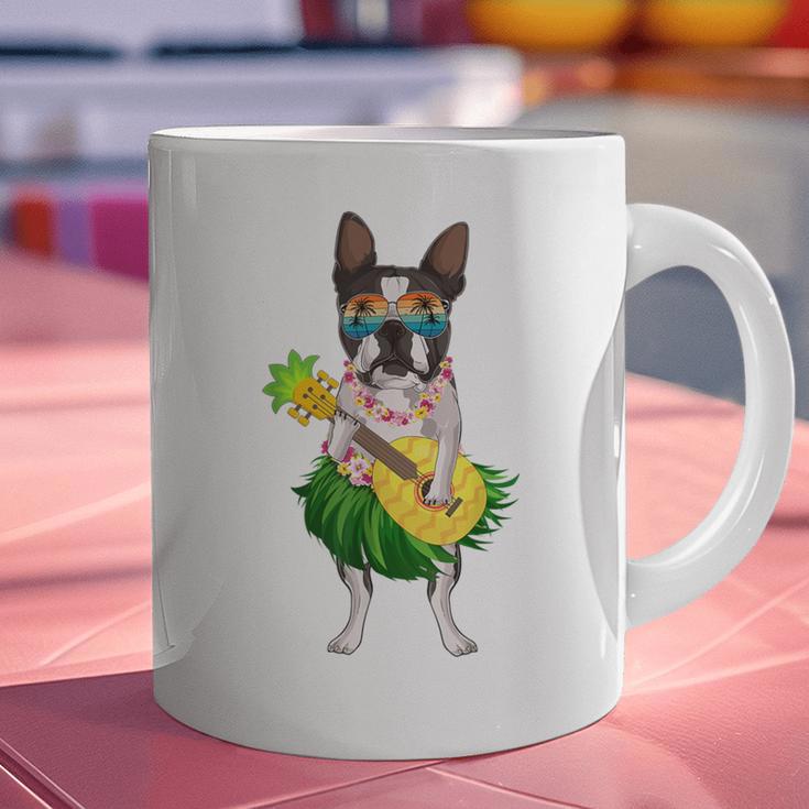 Hawaiian Boston Terrier Dog Pineapple Ukulele Summer For Men Women Girls Kids Graphic Print Coffee Mug, gift for family, gift for coworker