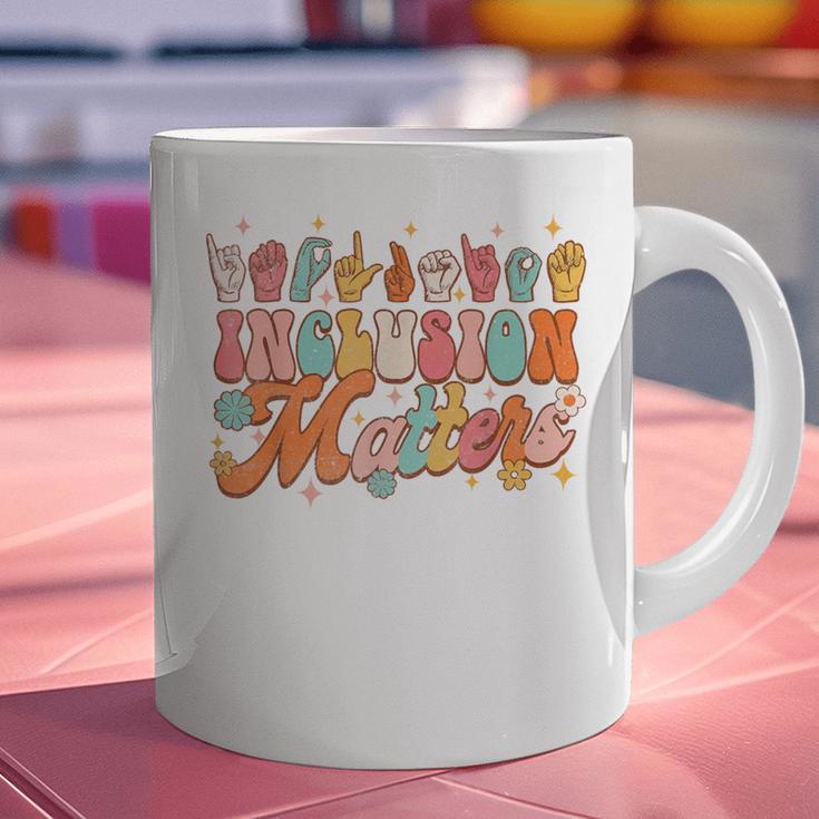 Inclusion Matters Groovy American Sign Language ASL Teacher For Men Women Graphic Print Coffee Mug, Groovy Teacher Mugs, gift for family, gift for coworker Inclusion Matters Groovy American Sign Language ASL Teacher For Men Women Graphic Print Coffee Mug, Groovy Teacher Mugs, gift for family, gift for coworker