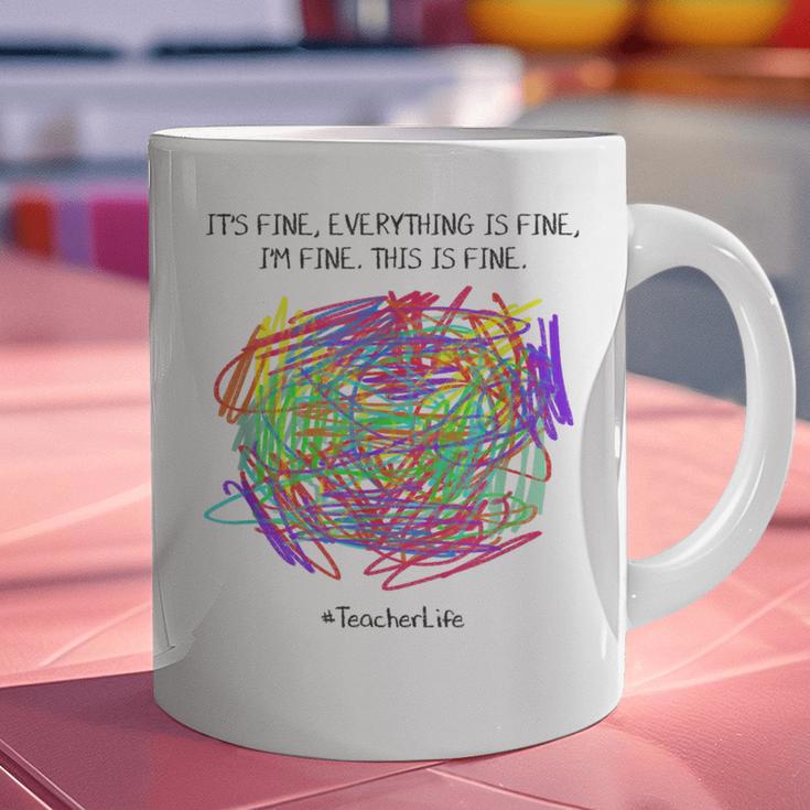It's Fine Everything Is Fine I'm Fine Pre K Teacher Life For Men Women Girls Kids Graphic Print Coffee Mug, gift for family, gift for coworker It's Fine Everything Is Fine I'm Fine Pre K Teacher Life For Men Women Girls Kids Graphic Print Coffee Mug, gift for family, gift for coworker