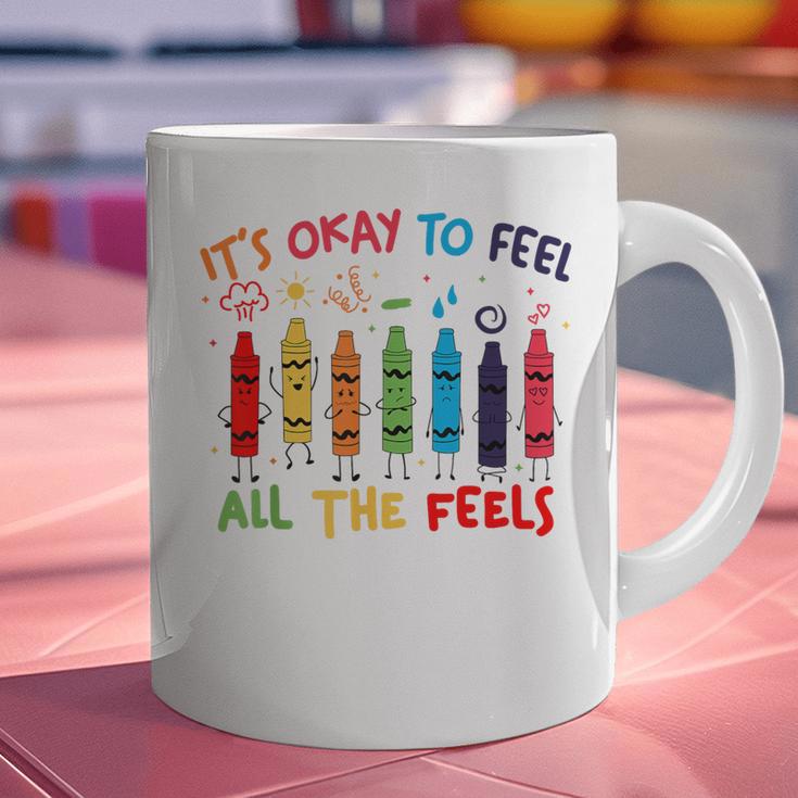 Its Okay To Feel All The Feels Mood Color Crayons Teacher Graphic Print Coffee Mug, gift for family, gift for coworker Its Okay To Feel All The Feels Mood Color Crayons Teacher Graphic Print Coffee Mug, gift for family, gift for coworker