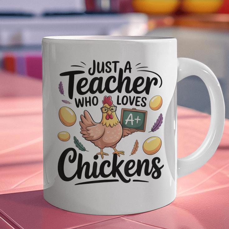 Just a Teacher Who Loves Chickens Chicken Farm Animal Lover Graphic Print Coffee Mug, gift for family, gift for coworker Just a Teacher Who Loves Chickens Chicken Farm Animal Lover Graphic Print Coffee Mug, gift for family, gift for coworker