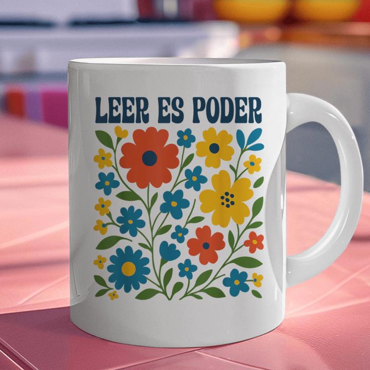 Leer Es Poder Cute Floral Boho Spanish Teacher Reading Graphic Print Coffee Mug, gift for family, gift for coworker Leer Es Poder Cute Floral Boho Spanish Teacher Reading Graphic Print Coffee Mug, gift for family, gift for coworker