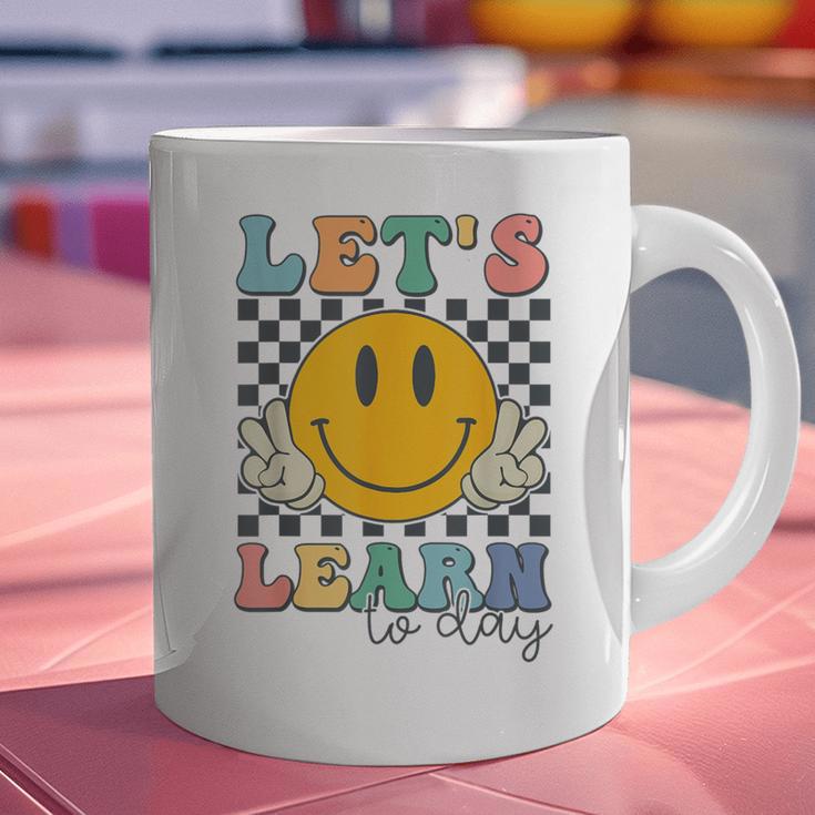 Let's Learn Today Smile Face Back To School For Teacher Kids Graphic Print Coffee Mug, gift for family, gift for coworker Let's Learn Today Smile Face Back To School For Teacher Kids Graphic Print Coffee Mug, gift for family, gift for coworker