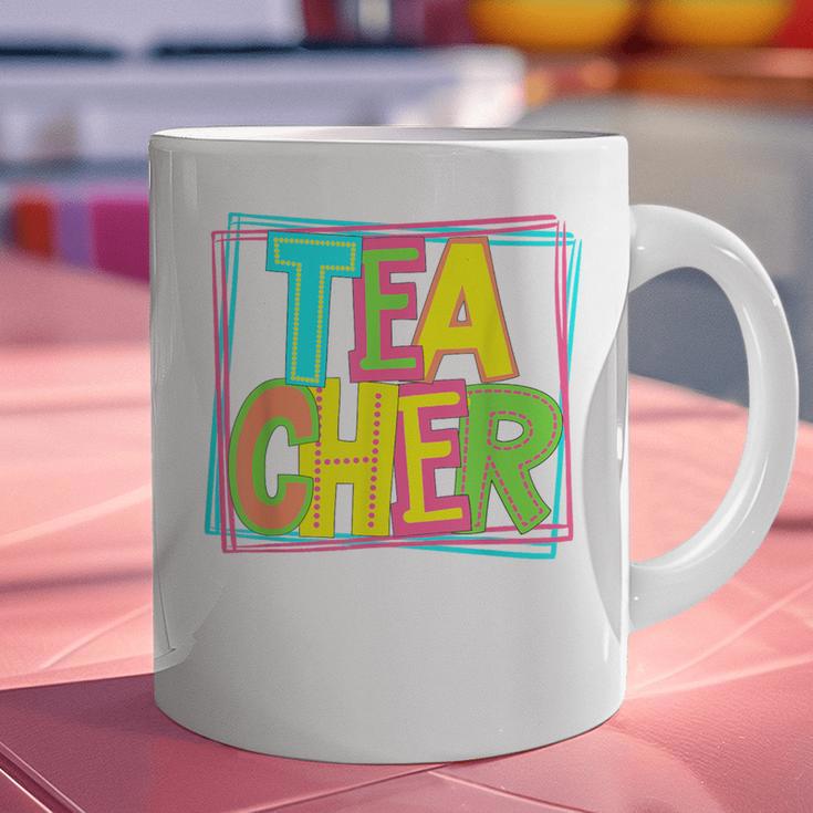 Neon Retro Teacher Cute Teacher Team New Teacher Back To Sch Graphic Print Coffee Mug, gift for family, gift for coworker Neon Retro Teacher Cute Teacher Team New Teacher Back To Sch Graphic Print Coffee Mug, gift for family, gift for coworker