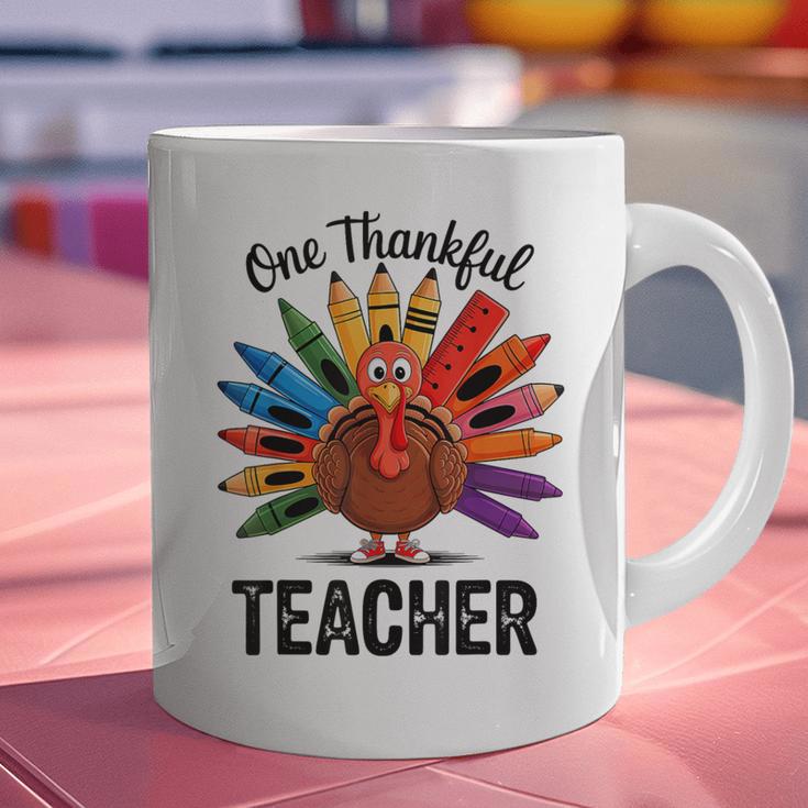 One Thankful Teacher Thanksgiving TurkeyCute Pencil Graphic Print Coffee Mug, gift for family, gift for coworker